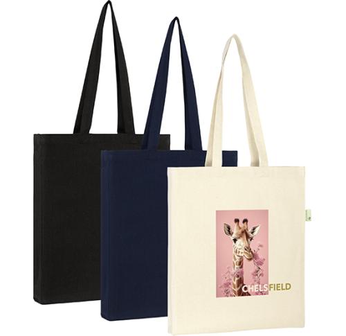 Chelsfield Recycled Eco 6oz Cotton Shopper Tote Bag - Custom Logo